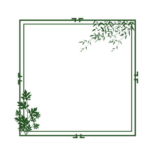绿色植物柳枝绿植清明节边框GIF动态图